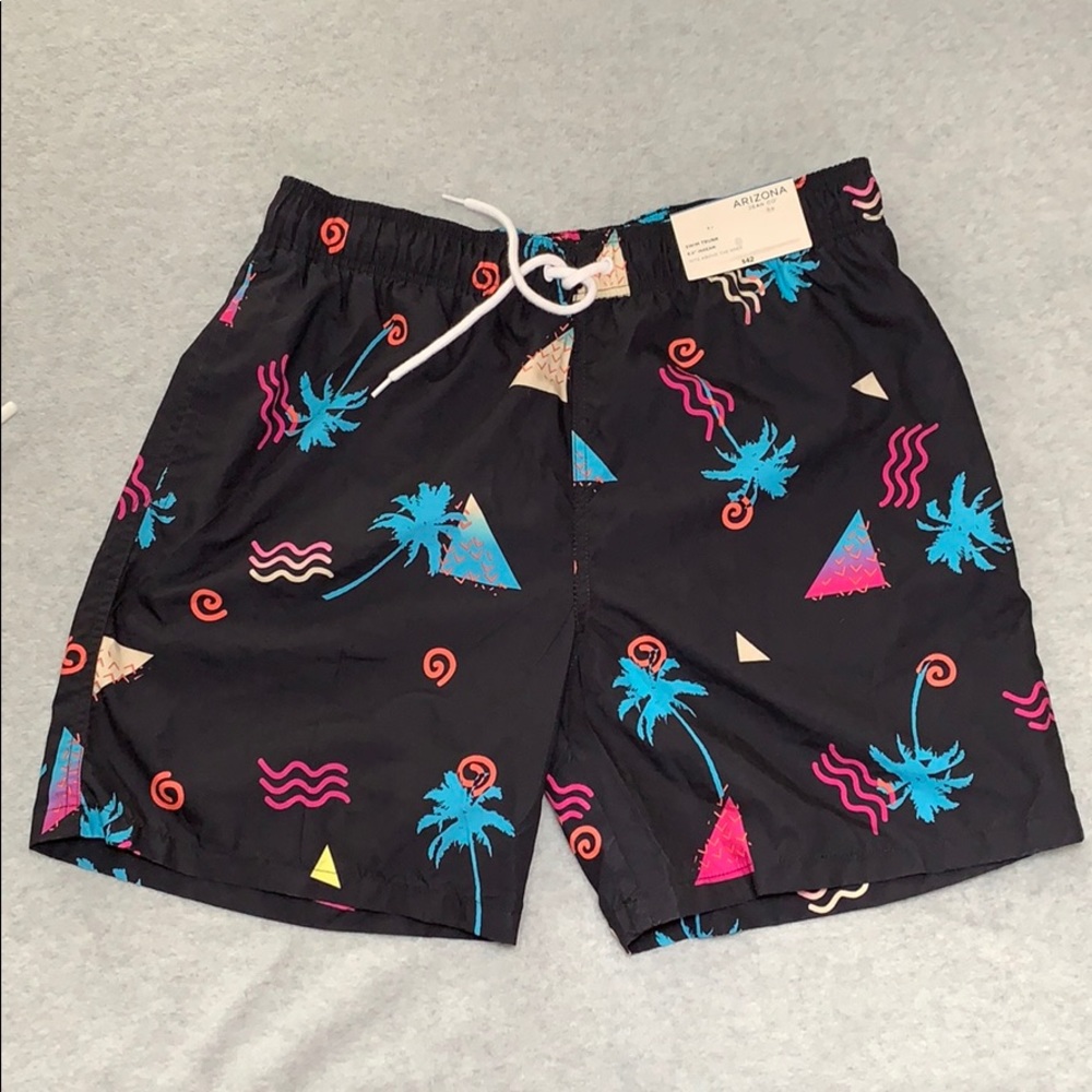 Arizona Jean Co Men’s Palm Tree Funky Swim Trunks - Picture 2 of 6